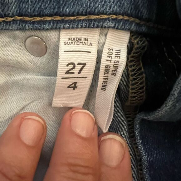 Loft Super Soft Girlfriend Mid Rise Regular Fit Womans Jeans Sz 27/4 Indigo Wash - Picture 9 of 12